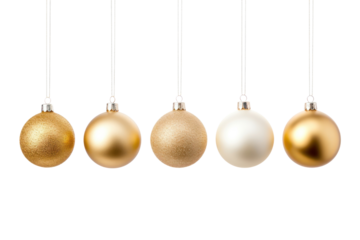 PNG Christmas balls gold decoration celebration.