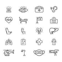 Icon Pack: Medical. Black Out Line