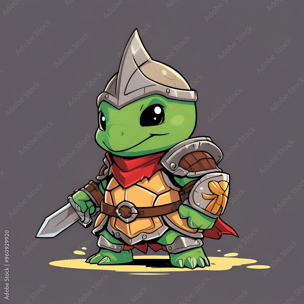 Sticker brave little turtle warrior