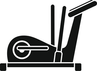 Modern elliptical cross trainer icon represents fitness workouts, encouraging active lifestyles and healthy habits