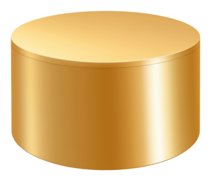 PNG Gold shiny cylinder white background