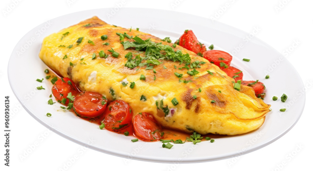 Canvas Prints PNG omelette on a plate.