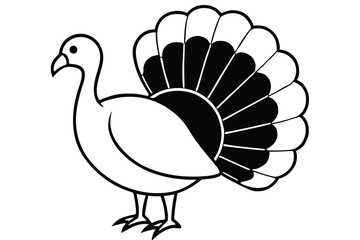 turkey vector illustration silhouette vector illustration black and white 
