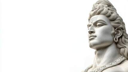 A statue of a man with a beard and a necklace
