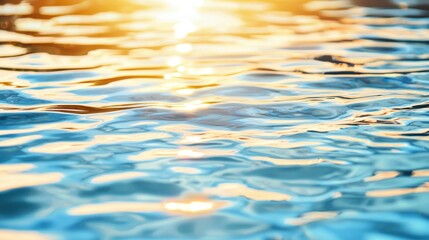 Abstract Water Texture with Sun Glare  Ripples and Reflections