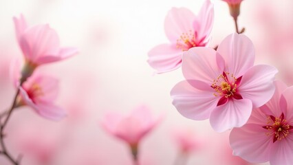Obraz premium A close up of pink flowers with a white background