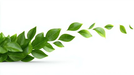 Fototapeta premium A leafy green plant with many leaves is shown in the air