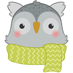 Owl with a scarf 