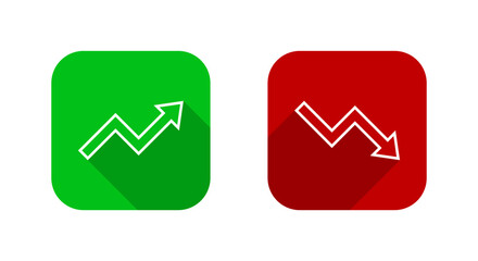 Upward and downward zigzag arrow line icon on square background
