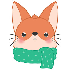 Fox with a scarf