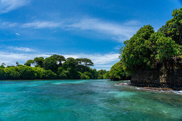 Tropical Island Paradise with Crystal Clear Water, Lush Greenery, and Serene Beaches - Stunning Caribbean Landscape for Eco-Tourism, Adventure, and Unspoiled Nature Travel Destinations