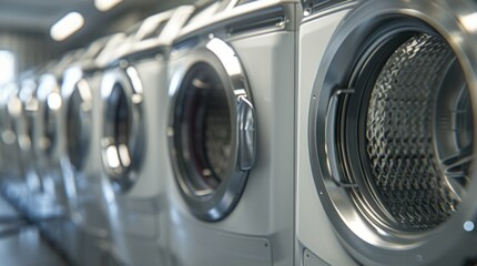 Dryer: Used to dry clothes by tumbling them with heated air. It works with the washing machine and is commonly stacked above or placed next to it.
