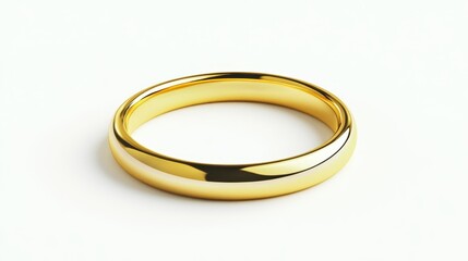 Elegant Minimalist Gold Ring with Exquisite Craftsmanship on White Background