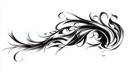 Fototapeta premium Intricate Custom Tattoo Design with Sleek Lines and Elegant Artistry on White Background