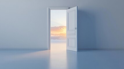 Obraz premium Open door leading to a bright, new world, symbolizing a fresh start. New Opportunity. Better future.