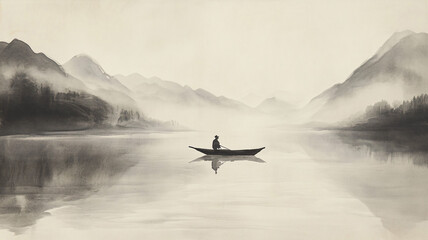 Fototapeta premium boat on the lake