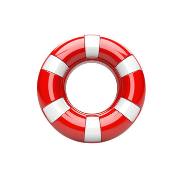 recommend clip art: Red and White Lifebuoy Isolated on Black Background