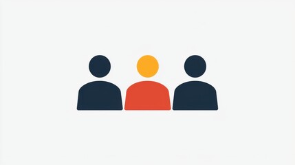 Three People Icon - One Standing Out.