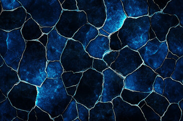 Azure Frost Crackle on a Dark Chocolate Background: Cold Elegance in Vector Design