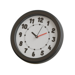 Wall Clock 3D Icon. wall round clock 3d icon