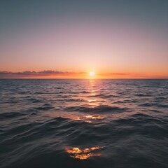 Obraz premium Ethereal Sunset Over Calm Ocean Waters