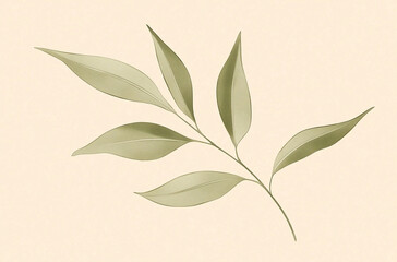 Sage Green Leaf Crush on a Tan Background: Nature-Inspired Vector Design