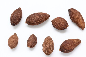 Cardamom on white background 