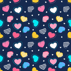 Seamless pattern with hand drawn heart. Background for textile, wrapping paper, fashion, illustration.