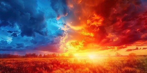 Fototapeta premium fire in the sky