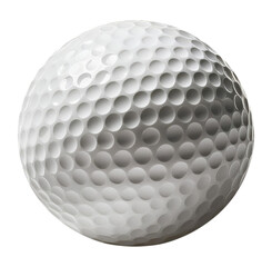 Golf Ball Closeup Isolated on Transparent Background.
