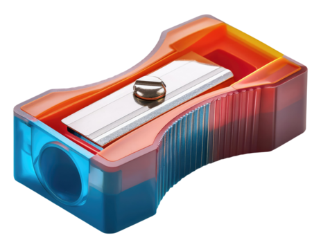 Colorful Pencil Sharpener Isolated on Transparent Background.
