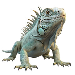 Obraz premium A Close-Up of a Green Iguana in a Natural Habitat During Daylight