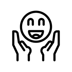 8 happiness line icon illustration vector graphic