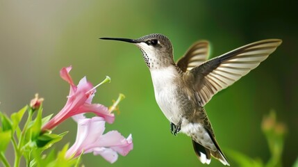 Naklejka premium Hummingbird in Flight, A Moment of Grace