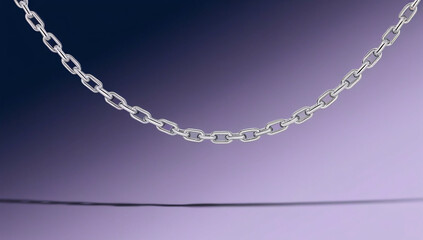 A curved linked chain on Gradient background.