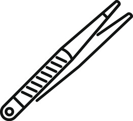 This simple tweezers icon represents the concept of plucking eyebrows for beauty purposes