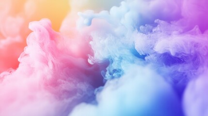 Fototapeta premium A vibrant and colorful cloud formation with soft pastel hues, creating an ethereal and dreamy atmosphere. Perfect for creative projects.