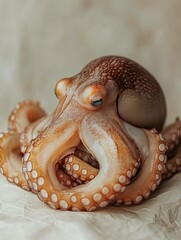 Fototapeta premium octopus isolated on paper background
