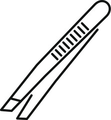 This tweezers icon illustrates a tool used for precise tasks, often associated with beauty routines and delicate procedures