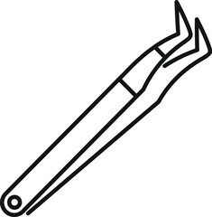 Simple vector icon of dental forceps, a tool used by dentists for pulling teeth