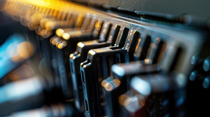 Close-up of Server Racks in a Data Center