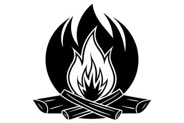 Campfire icon, bonfire vector silhouette, fire vector


