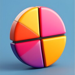 Obraz premium Colorful 3D Pie Chart - Abstract Business Graphic