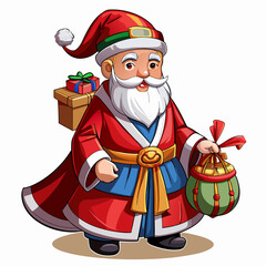 Santa Claus Carrying a Bag of Presents for Christmas Festival &ndash; A Joyful Celebration of the Holiday Season svg file