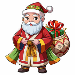 Santa Claus Carrying a Bag of Presents for Christmas Festival &ndash; A Joyful Celebration of the Holiday Season svg file