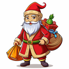 Santa Claus Carrying a Bag of Presents for Christmas Festival &ndash; A Joyful Celebration of the Holiday Season svg file