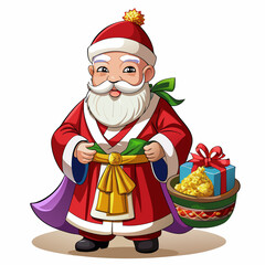 Santa Claus Carrying a Bag of Presents for Christmas Festival &ndash; A Joyful Celebration of the Holiday Season svg file
