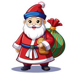 Santa Claus Carrying a Bag of Presents for Christmas Festival &ndash; A Joyful Celebration of the Holiday Season svg file