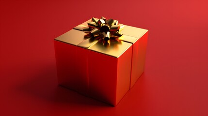 Fototapeta premium Gold Christmas gift boxes collection, on a red background, banner for website.