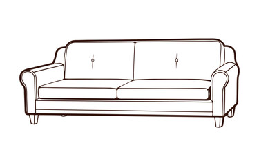 Sofa line art vector silhouette